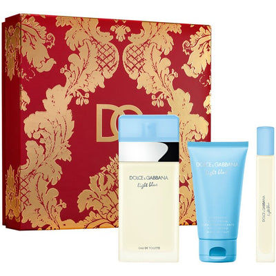 Dolce Gabbana Light Blue Gift set EDT 100 ml, bodycrème Light Blue 50 ml en miniatuur Light Blue EDT 10 ml